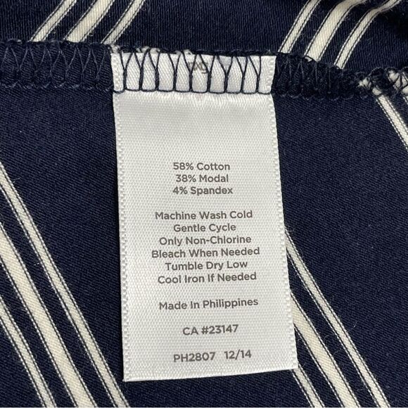 NWT Talbots Navy Blue White Striped Stretch Jersey Maxi Skirt Size 1XP Petite - Picture 6 of 6